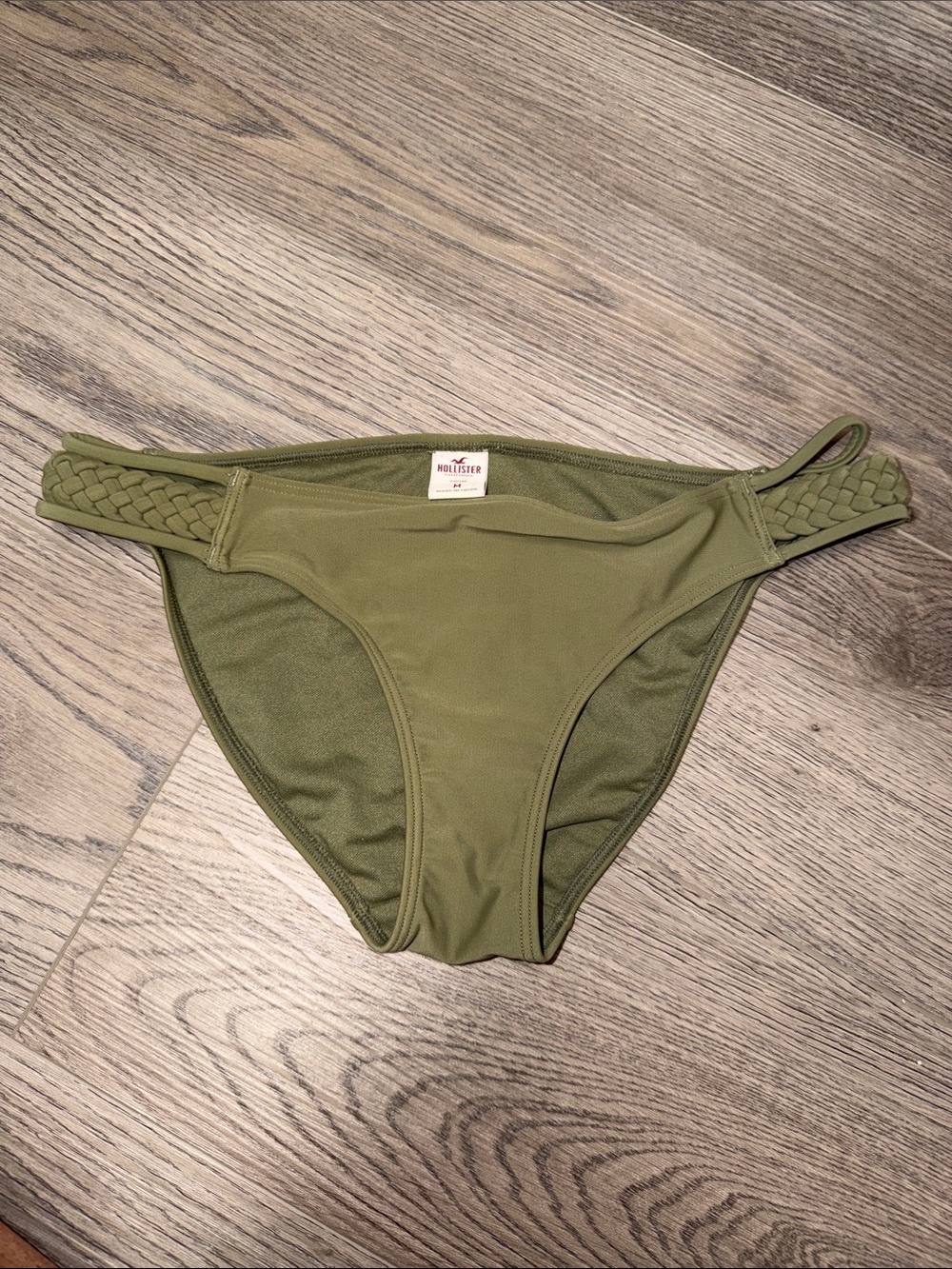 Hollister Olive Braided-Side Bikini Bottom